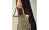 Rattan textured paper mesh beach bag