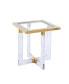 Фото #7 товара Gold Stainless Steel With Acrylic Frame Clear Glass Top End Table