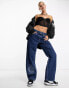 Фото #2 товара ASOS DESIGN Smiley baggy boyfriend jeans in dark blue