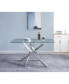 Фото #3 товара Stylish Glass Dining/Kitchen Table, 0.39" Tempered Top, Chrome Base