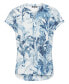 ფოტო #1 პროდუქტის Women's 100% Cotton Allover Tropic Leaf Blouse