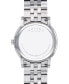 ფოტო #3 პროდუქტის Men's Swiss Museum Classic Diamond-Accent Stainless Steel Bracelet Watch 40mm