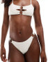 Brave Soul metal ring detail bikini top in cream