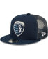 Фото #2 товара Men's Navy Sporting Kansas City Classic 9Fifty Trucker Snapback Hat