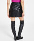 ფოტო #2 პროდუქტის Women's Faux-Leather Grommet-Trim Skirt, Created for Macy's