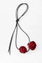 FINE LEATHER ROSE NECKLACE