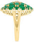ფოტო #4 პროდუქტის EFFY® Emerald (6-1/4 ct. t.w.) & Diamond (1/4 ct. t.w.) Flower Statement Ring in 14k Gold