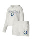Фото #1 товара Women's White Indianapolis Colts Fluffy Pullover Sweatshirt and Shorts Sleep Set