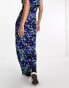 Фото #2 товара Only scallop edge mesh maxi skirt co-ord in blue floral