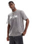 Фото #1 товара Pull&Bear gothic printed boxy fit t-shirt in grey