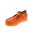 Фото #4 товара Clarks Wallabee 26163072 Mens Orange Suede Oxfords & Lace Ups Casual Shoes
