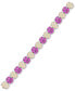 Opal (9-3/4 ct. t.w) & Pink Sapphire (5-7/8 ct. t.w.) Tennis Bracelet in Sterling Silver
