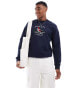 Фото #1 товара Hollister Amalfi nautical print sweatshirt relaxed fit in navy