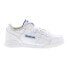 Reebok Workout Plus Mens White Leather Lace Up Lifestyle Sneakers Shoes