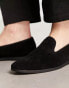 Фото #2 товара Truffle Collection faux suede slip on loafers in black