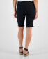 Фото #2 товара Petite Raw-Edge Denim Bermuda Shorts, Created for Macy's