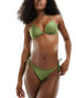 New Look basic moulded triangle bikini top in khaki