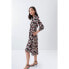 SALSA JEANS Print Shirt Long Sleeve Midi Dress