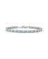 ფოტო #1 პროდუქტის Simple Strand Created White Opal Tennis Bracelet For Women .925 Sterling Silver October Birthstone 7-7.5 Inch