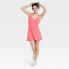 Фото #1 товара Women's Knit Halter Active Woven Dress - All In Motion Coral Pink S