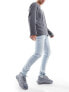 Фото #5 товара ASOS DESIGN skinny jeans with rips in light blue tinted wash