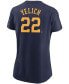 ფოტო #2 პროდუქტის Women's Christian Yelich Navy Milwaukee Brewers Name Number T-shirt