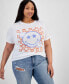 Фото #1 товара Trendy Plus Size Smiley Graphic T-Shirt