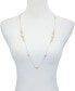 ფოტო #2 პროდუქტის Silver-Tone Clear Glass Stone Charm Station Long Necklace