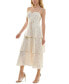 ფოტო #3 პროდუქტის Juniors' Tiered Lace Sleeveless Midi Dress