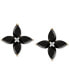 ფოტო #3 პროდუქტის Onyx & Diamond Accent Stud Earrings in 14k Gold