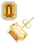 ფოტო #1 პროდუქტის Citrine (3-1/5 ct. t.w.) and Diamond (3/8 ct. t.w.) Halo Stud Earrings in 14K Yellow Gold