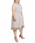 ფოტო #2 პროდუქტის Plus Size Sleeveless Belted Fringed Dress