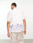 ASOS DESIGN relaxed deep revere linen mix shirt with mushroom border print