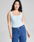 Фото #1 товара Women's Second-Skin Ribbed Henley Bodysuit, Created for Macy's