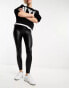 Фото #1 товара Pull&Bear faux leather leggings in black