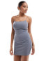 Фото #4 товара Pull&Bear soft shaping strappy mini dress in grey