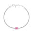 Sparkling Cubic Zirconia Silver Bracelet BRC141WP silver, clear, pink - фото #1