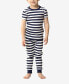 ფოტო #1 პროდუქტის Nautical Stripe Baby Boys and Girls 2-Piece Pajama Set