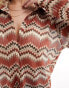 Фото #6 товара South Beach embroidered oversized beach shirt co-ord in rust
