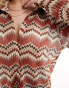 Фото #3 товара South Beach embroidered oversized beach shirt co-ord in rust