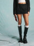 Фото #3 товара Miss Selfridge tailored mini skort in black pinstripe co ord