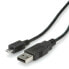 ROLINE USB 2.0 Cable - USB Type A M - Micro USB B M 3.0 m - 3 m - USB A - Micro-USB B - USB 2.0 - Male/Male - Black