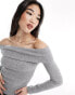 Stradivarius bardot top in grey grau, XS - фото #1