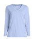 ფოტო #3 პროდუქტის Plus Size Relaxed Supima Cotton Long Sleeve V-Neck T-Shirt