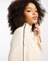 ASOS DESIGN high neck jumper with contrast seam detail in cream