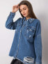 Фото #1 товара Женская удлиненная голубая джинсовая рубашка Factory Price
