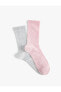 Basic 2'li Soket Çorap Seti Çok Renkli Dokulu