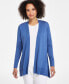 Фото #1 товара Petite Open-Front Long Sleeve Cardigan