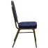 Фото #1 товара Hercules Series Crown Back Stacking Banquet Chair In Navy Blue Dot Patterned Fabric - Gold Vein Frame