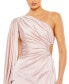 ფოტო #5 პროდუქტის Women's Ieena One Shoulder Long Sleeve Draped Gown